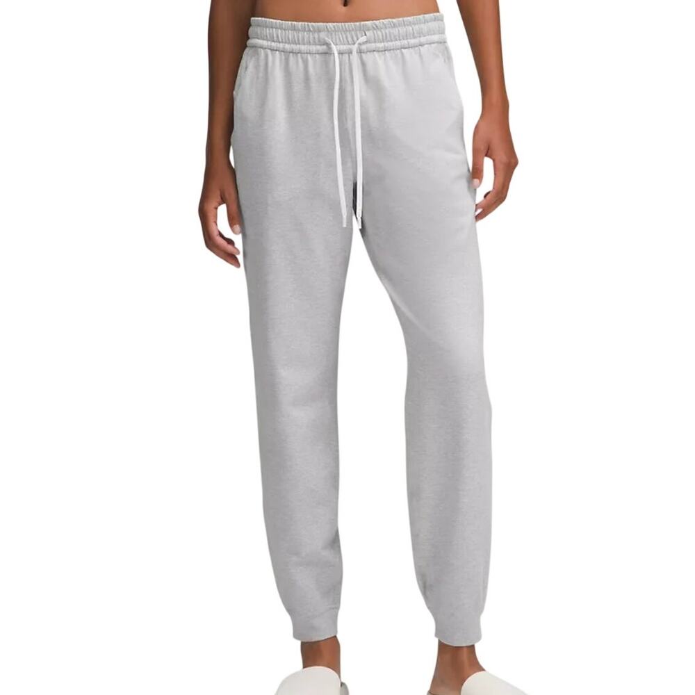 Lululemon Soft Jersey Joggers Light Grey Size 8 Mid Rise Drawstring Lounge Pants